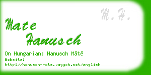 mate hanusch business card